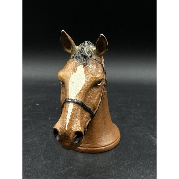 Rubal New York Horse Head Tan White Painted Cast Metal Bottle Opener Vintage - Picture 4 of 12